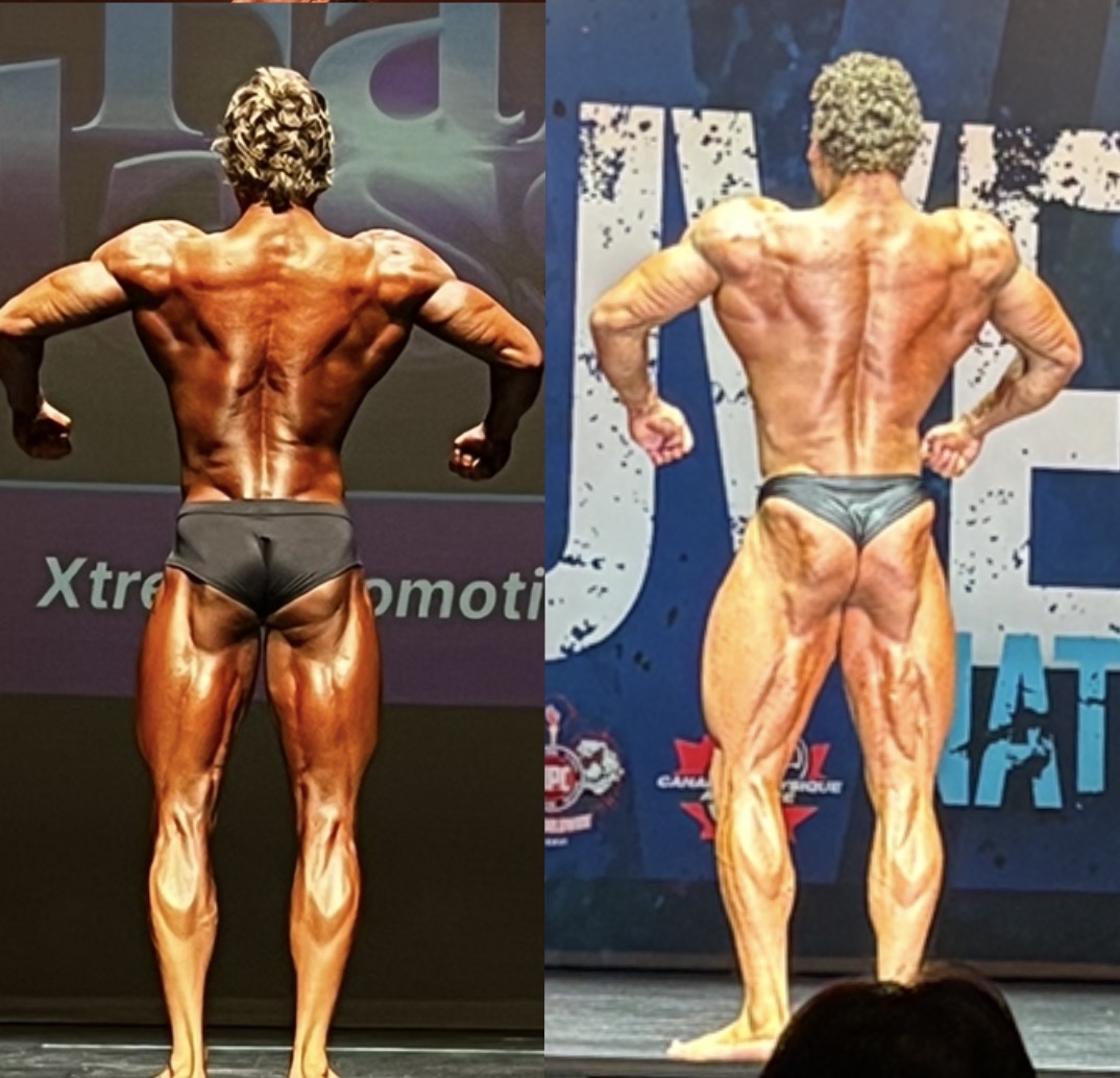 Back bodybuilding poses from two competitions